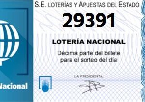 Décimo de Lotería Nacional 29391