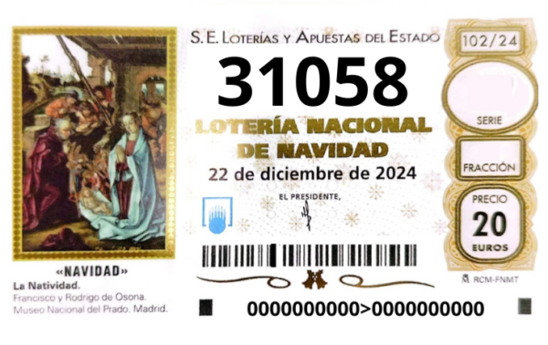 Décimo Lotería Navidad 2024 Granada 31058